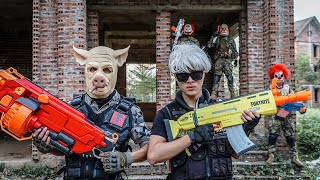 Patrol Police Warriors SEAL Alpha Nerf Guns / Fight Criminal Group PIG Mask Protect Area