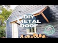 HOW TO BUILD A ROOF // Overhang Metal Roof // DIY // Firewood Cover