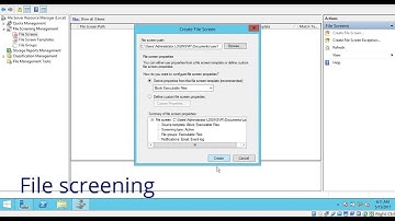 Configuring File screening in windows server 2012