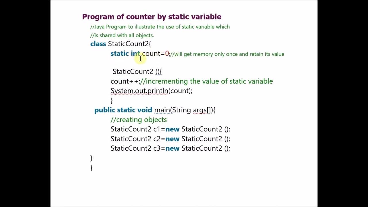 Static Keyword and Static variable in Java with Example - YouTube