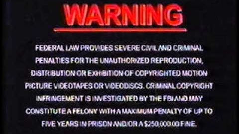 DreamWorks Home Entertainment Warning Screen 1998-2006 VHS Version
