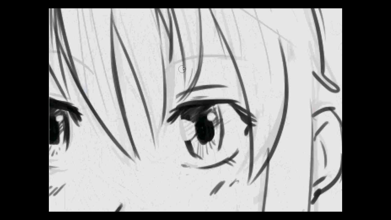 Anime Girl Eyes Outline