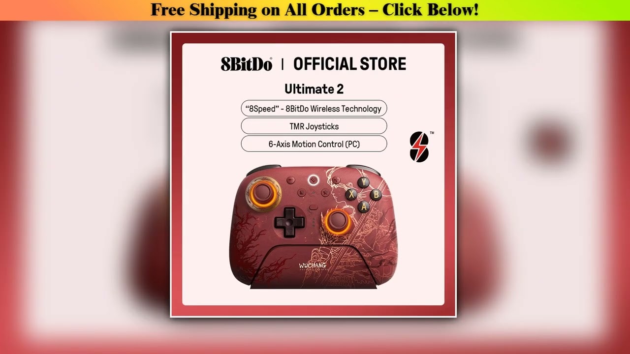 8BitDo Ultimate 2 Wireless Gaming Controller for PC Android with TMR Joysticks Motion Control WUCHA