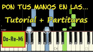 Video thumbnail of "PON TUS MANOS EN LAS MANOS DEL SEÑOR DE GALILEA Piano Tutorial Cover Facil + Partitura Pista Letra"