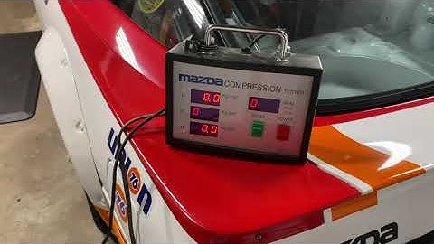 Mazda S4 RX-7 13B turbo rotary engine compression test (on engine stand)