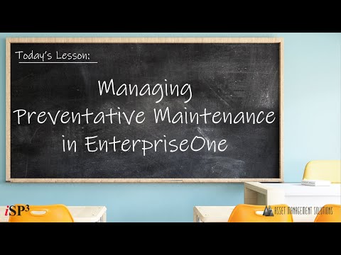 Preventive Maintenance in EnterpriseOne with PM Plus