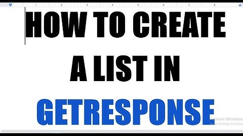 How to Create an Email List In GetResponse