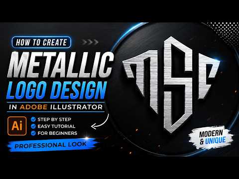Modern Metallic Monogram Logo Design in Adobe Illustrator | Step-by-Step Tutorial #monogramlogo