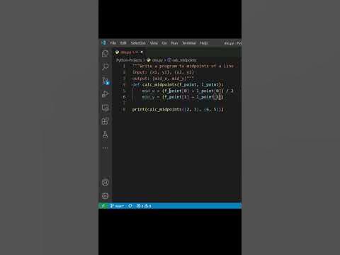 Python Tutorial: Calculate Midpoints of a Line - YouTube
