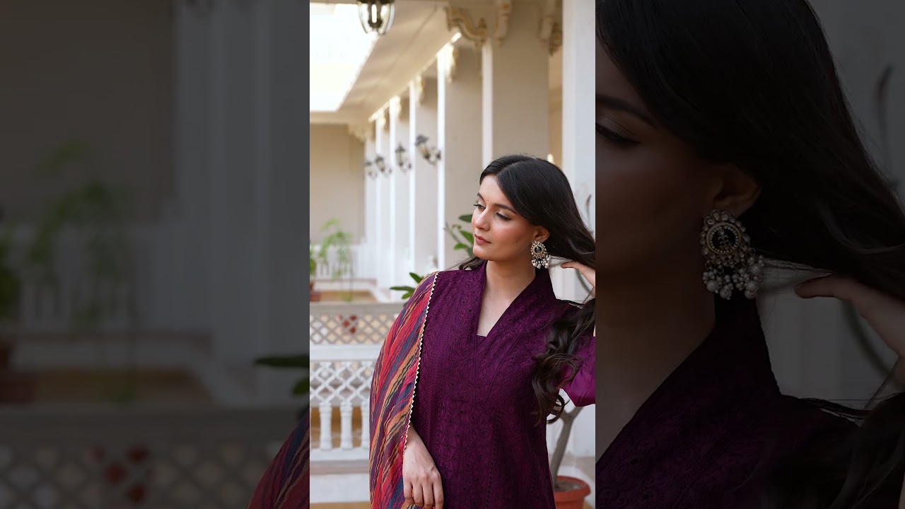 Dark Purple Roman Silk Kurti