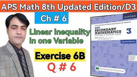 Exercise 6B Question 6  II APS Maths 8th II New Secondary Mathematics Book 3 Updated Edition #taleem