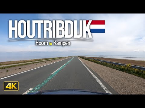 Driving the 27km Houtribdijk from Hoorn to Kampen, Netherlands🇳🇱