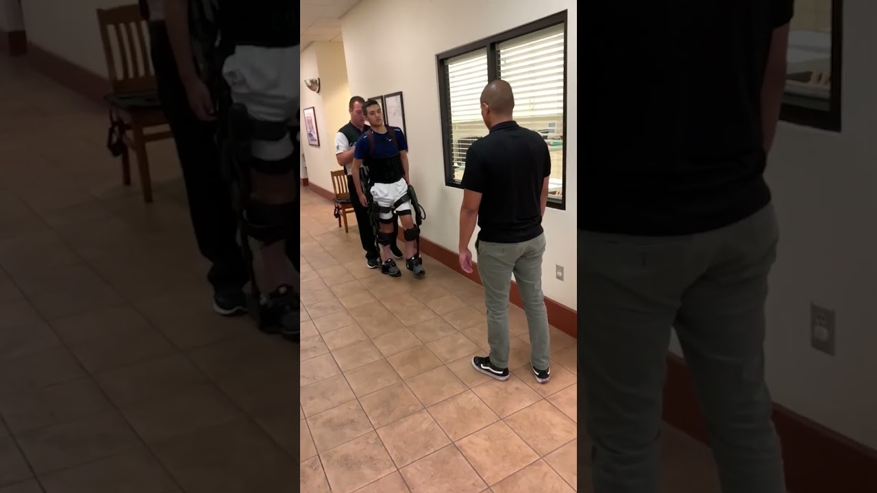 Exoskeleton suit helps quadriplegic walk again 🤩  -  🎥 Viralhog