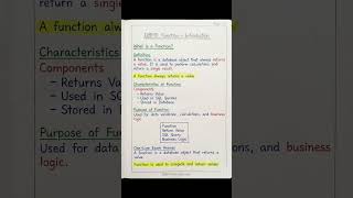 📘 Advanced DBMS – Functions (Handwritten Notes) #AdvancedDBMS #SQLFunctions #HandwrittenNotes