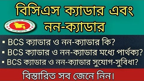 BCS ক্যাডার ও নন-ক্যাডার কি? ক্যাডার ও নন-ক্যাডার পার্থক্য এবং সুযোগ-সুবিধা। BCS cadre and non-cadre