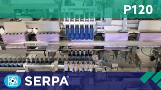P120 Vertical cartoner running spray bottles of hand sanitizer