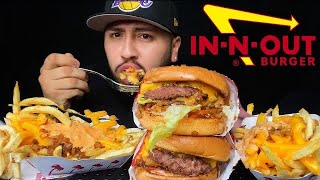 MUKBANG Messy •IN-N-OUT Animal Style Feast • Eating Show