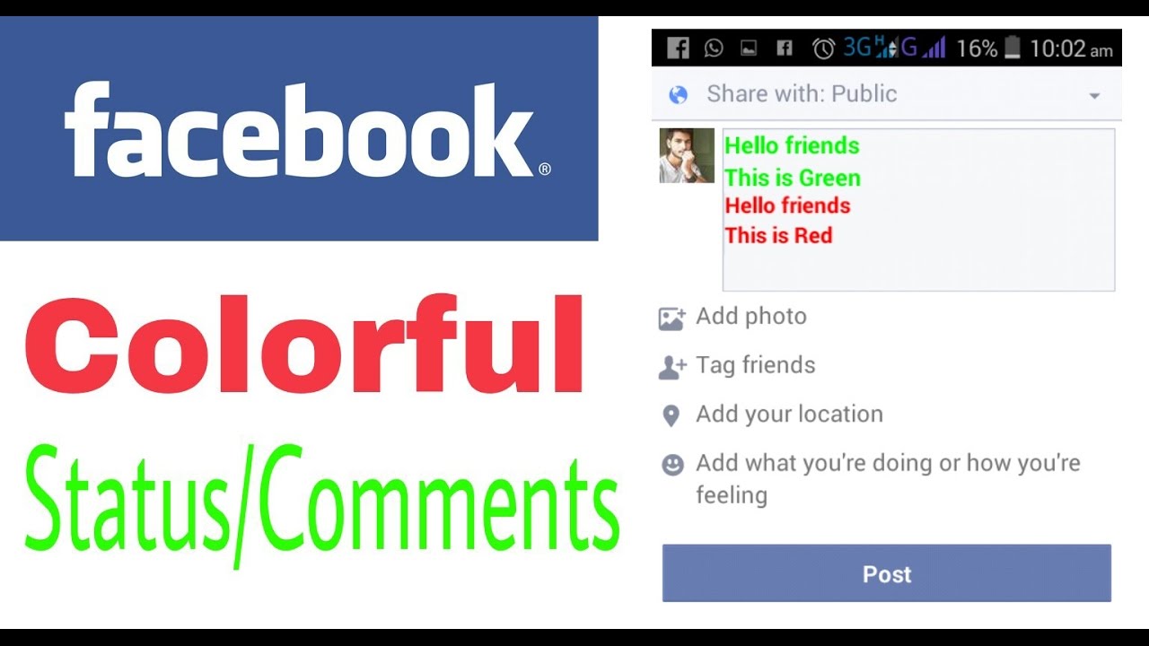 How to write colorful text on facebook - YouTube