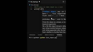 Difference ways to take input as a list #python #coding #shorts