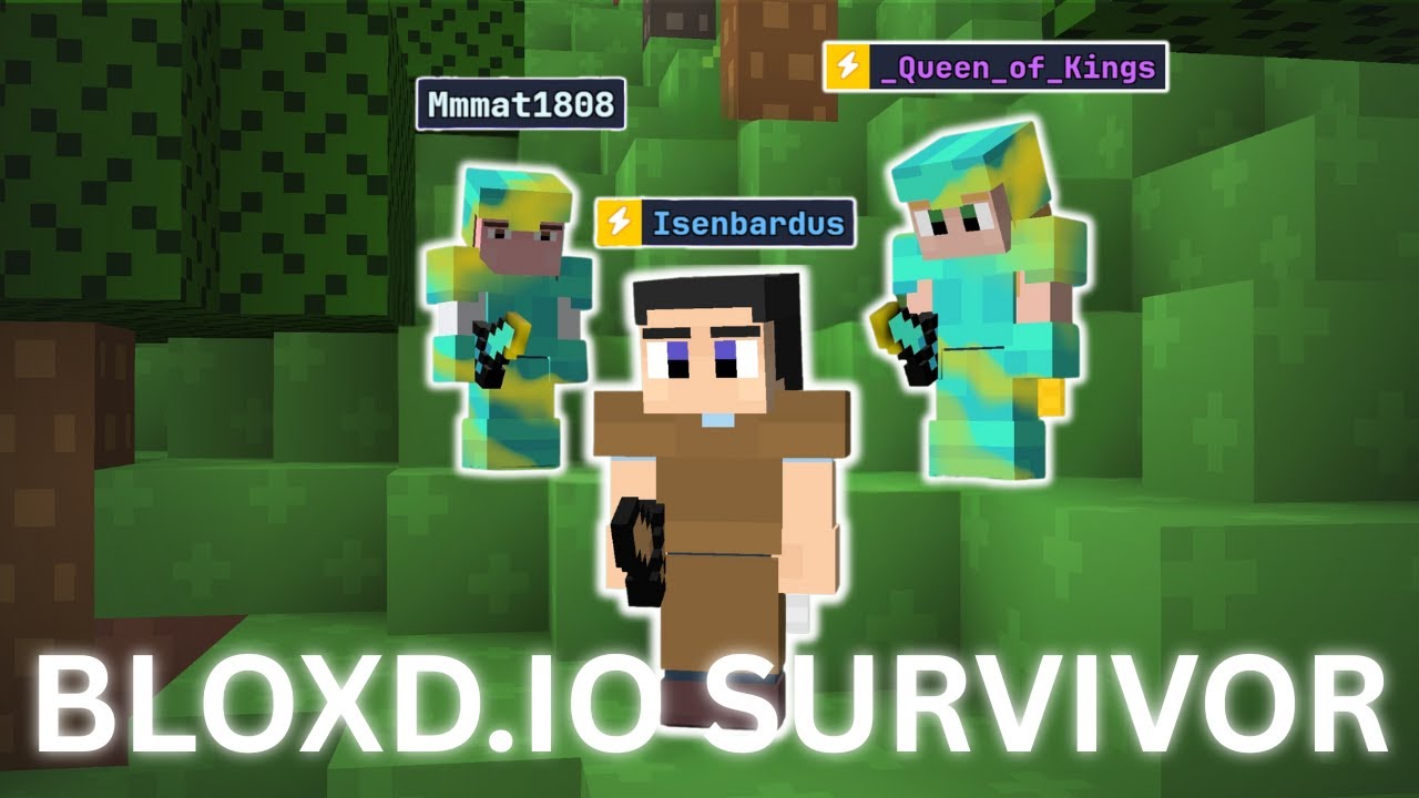 Bloxd.io Survivor vs 2 Full Diamond Hunters