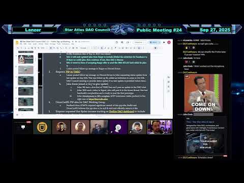 🏛️Star Atlas DAO Council -- Public Tag-up Meeting #25, 2025 Oct 4