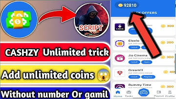 CASHZY APP REFER SCRIPT 🤑 UNLIMITED COIN ADDED SCRIPT 🤑 WITHOUT NUMBER 👉 INSTANT PAYMENT