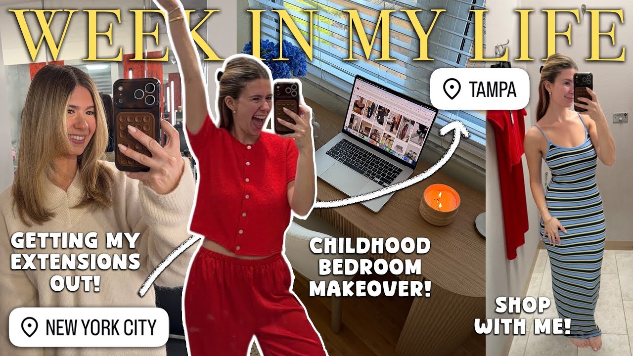 week in my life: anxiety chat, hair extensions out, new desk + bedroom update, shop w me