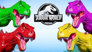 TRex Color Pack vs Spinosaurus Colors vs BrachiosaurusDinosaurs Fighting Jurassic World Evolution