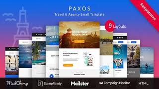 Paxos - Responsive Travel Agency Email Newsletter Template Stampready Builder + Mailchimp +