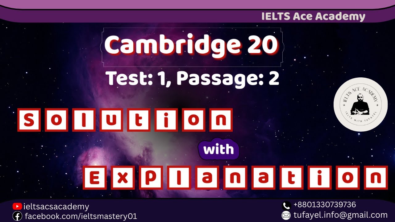 Cambridge 20, Test 1, Passage 2 | Cambridge Passages Solutions | Tufayel Ahmed | Band 09