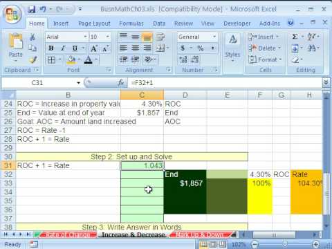 excel-busn-math-31:-increase-&-decrease-math-problems