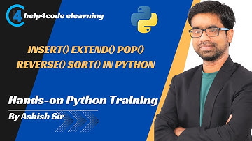 #16 insert() extend() pop() reverse() sort() in python | #List #Collectiondatatypes #python
