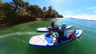 DIY Electric Catamaran using two Saturn Inflatable SUP Hybrid Paddle Boards SUP415