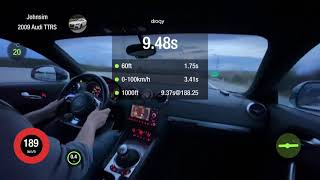 Audi TTRS 8j 1/4 mile test  dragy