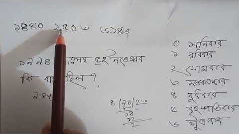 তারিখ দেখে বার নির্ণয় করার সহজ নিয়ম find day from any date