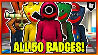 How to get ALL 50 BADGES in POPPY PLAYTIME MORPHS || Roblox