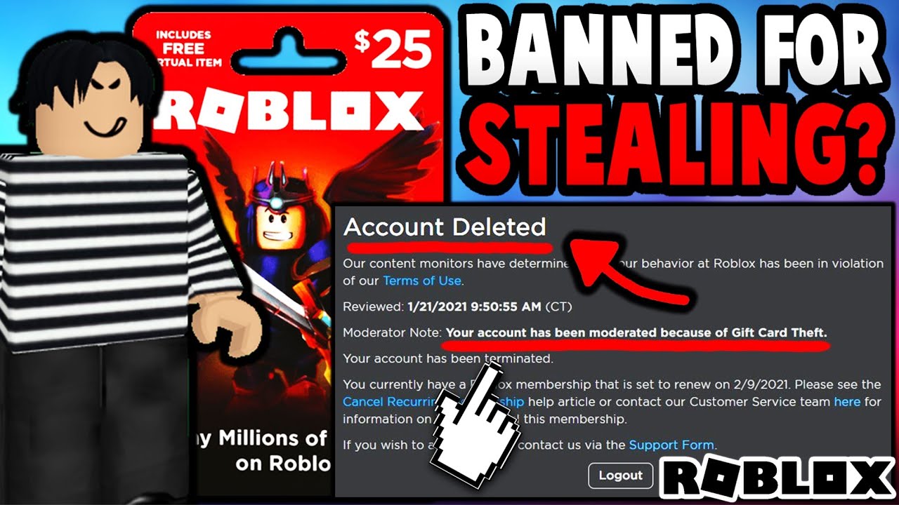 Kid Gets Banned For Stealing A Roblox Gift Card Youtube