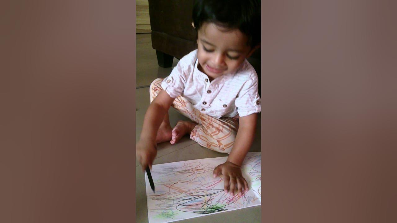 Baby Scribbling with crayons YouTube