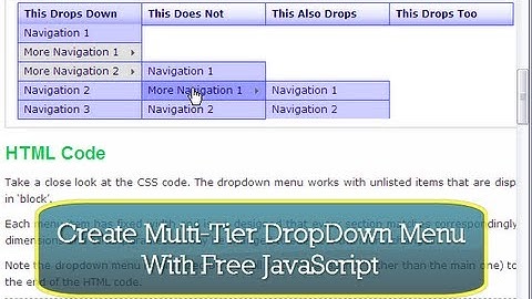 Create Free Multi-Tier Dropdown Menu For Your Website