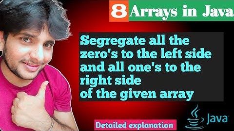 8)Segregate all the zeros left side and all ones in right side by Vivek Pandey #javacode #java #ai