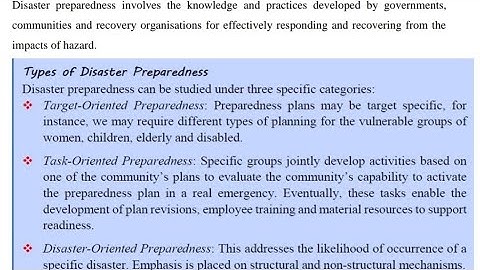 MCN301 Disaster Management, Module 2, Part - 4, Disaster Preparedness