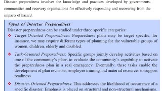 MCN301 Disaster Management, Module 2, Part - 4, Disaster Preparedness