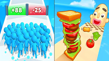 Sandwich Runner vs Count Master - All Levels Speed Run Gameplay Android iOS Ep1