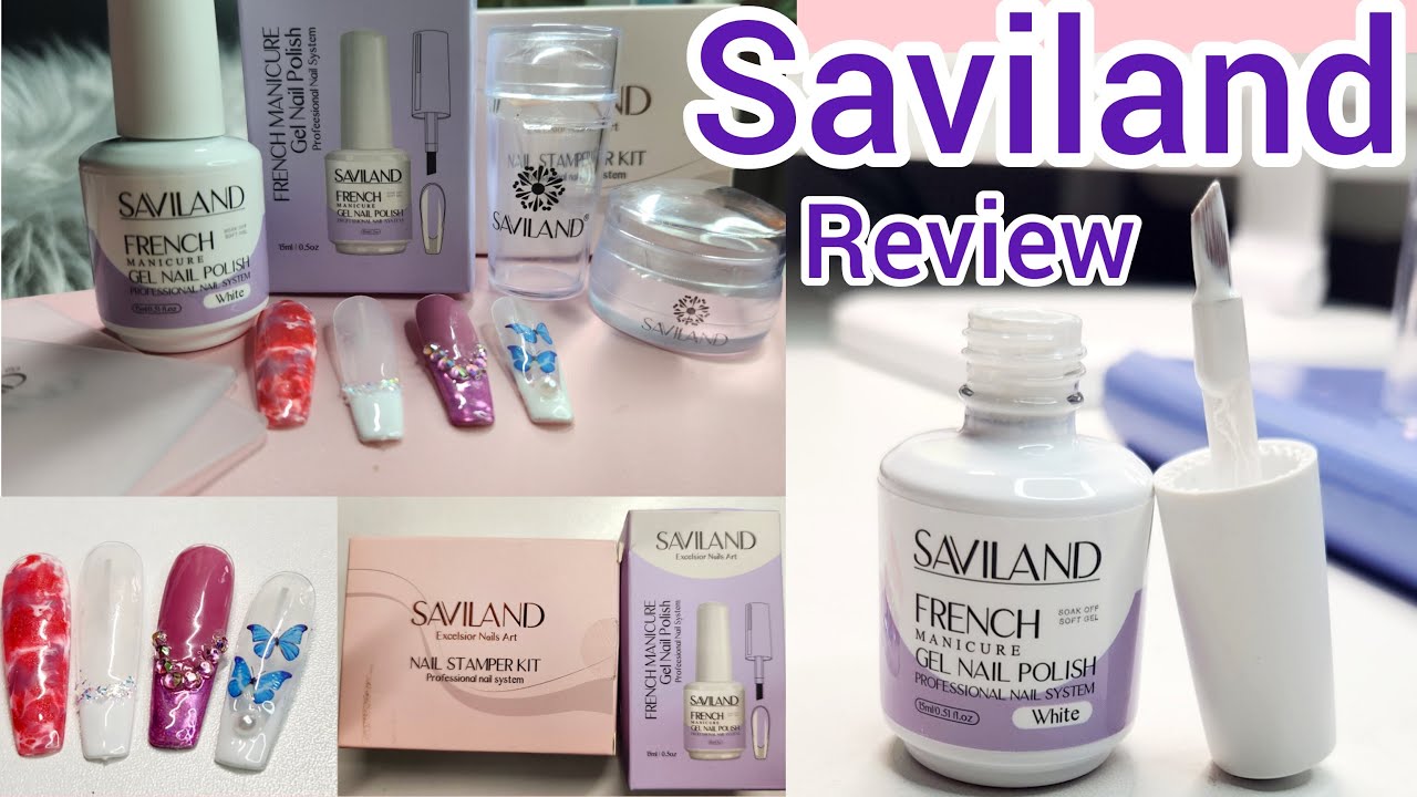 SAVILAND French Manicure Polish/ Stamper Review!|Beginner Friendly|