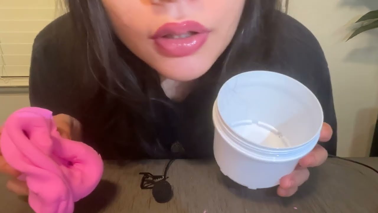 ASMR ~ playing with cloud slime after long day + tapping 💤😴