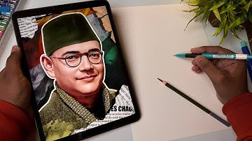 Netaji Subhash Chandra Bose Drawing,  Republic Day Drawing,  Outline Tutorial 🇮🇳