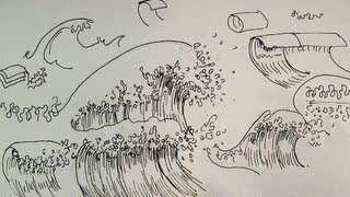 Pen & Ink Drawing Tutorials | How to draw ocean waves of a seascape