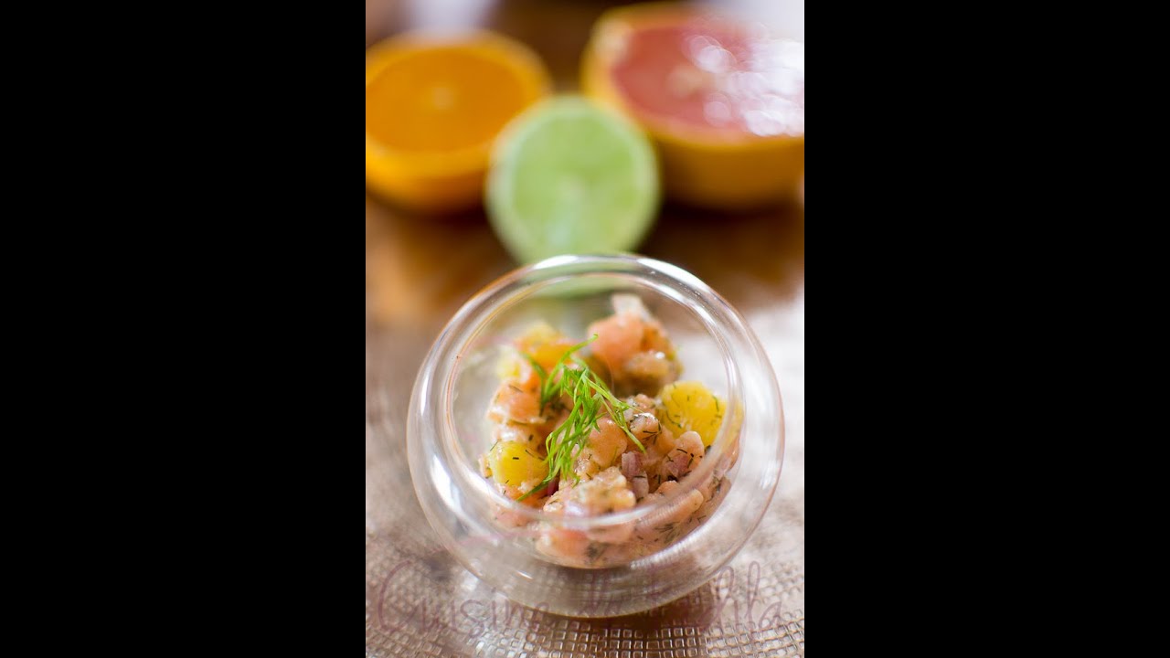 Tartare De Saumon Aux Agrumes Et Au Gingembre Salmon Tartare With