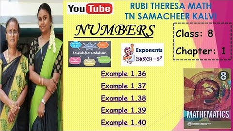 8th Maths _ TN Samacheer Kalvi _ Chapter 1 _ Numbers _ Example 1.36, 1.37, 1.38, 1.39, 1.40