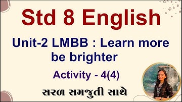 Std 8 English Unit 2, Activity 4(4), dhoran 8 angreji unit 2, ધોરણ 8 અંગ્રેજી, Std 8 English Ch 2